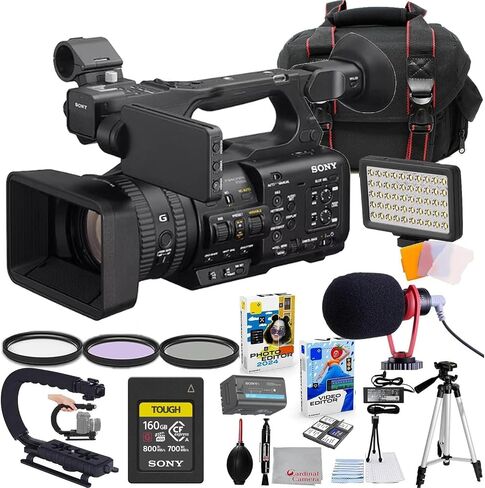 Sony HXR-NX800 4K 1 "CMOS Sensor NXCAM Camcorder Bundle + حزمة ملحقات بما في ذلك بطاقة ذاكرة CFExpress 160GB ، Microghone ، LED LID ، مرشحات ، حقيبة ، حزمة برامج التحرير والمزيد (30 عنصرًا) in Saudi Arabia