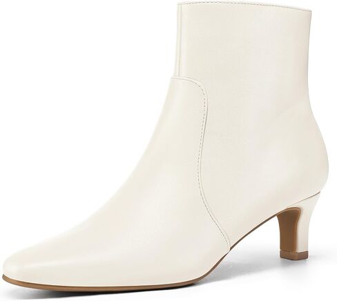 Mysoft Women's Hitten Heel Onkle Boots Square Toe Booties أحذية مريحة مع سحاب جانبي in Saudi Arabia