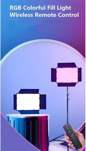 RGB LED Video Light Photography 0-360° Full Color Fill Lighting Lamp Panel CRI95+ 3000-6500K for Shooting Live Streaming(E) in Saudi Arabia