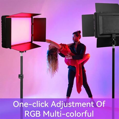 RGB LED Video Light Photography 0-360° Full Color Fill Lighting Lamp Panel CRI95+ 3000-6500K for Shooting Live Streaming(E) in Saudi Arabia