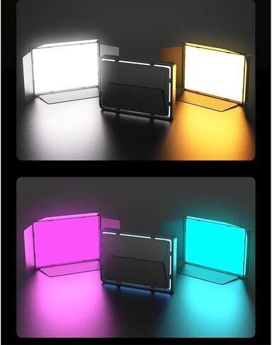 RGB LED Video Light Photography 0-360° Full Color Fill Lighting Lamp Panel CRI95+ 3000-6500K for Shooting Live Streaming(E) in Saudi Arabia