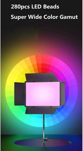 RGB LED Video Light Photography 0-360° Full Color Fill Lighting Lamp Panel CRI95+ 3000-6500K for Shooting Live Streaming(E) in Saudi Arabia