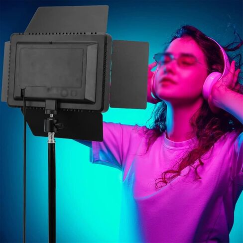RGB LED Video Light Photography 0-360° Full Color Fill Lighting Lamp Panel CRI95+ 3000-6500K for Shooting Live Streaming(E) in Saudi Arabia