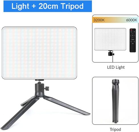 Dimmable LED Video lamp Panel EU Plug Filler Light Tricolor Photographic Lighting(20cm) in Saudi Arabia