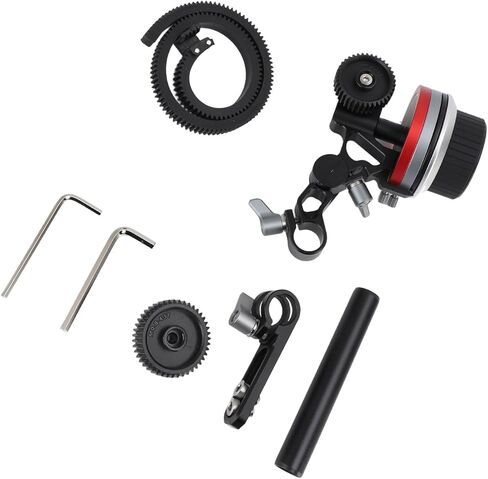 MINI Follow Focus ، اتبع التركيز مع A/B Stops & Lens Gear Ring 15 مم ومشبك قضيب ومفصل على حزام حلقة العتاد لـ DLSRs والكاميرات التي لا تنسى تناسب قطرها مختلفة in Kuwait
