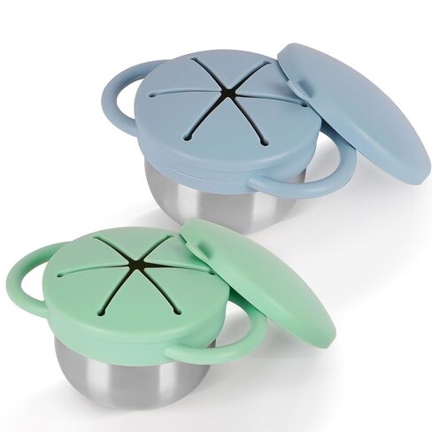 2 حزمة 304 أكواب وجبة خفيفة من الفولاذ المقاوم للصدأ للأطفال الصغار ، حاويات الوجبات الخفيفة الصغار مع غطاء سفر ومقبض للسيليكون مقاوم للانسكاب ، كوب خفيفة آمن ، غسالة الصحون للطفل ، طفل صغير ، أطفال in Kuwait