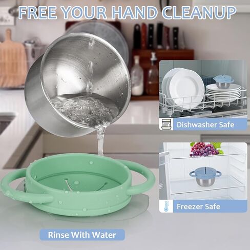 2 حزمة 304 أكواب وجبة خفيفة من الفولاذ المقاوم للصدأ للأطفال الصغار ، حاويات الوجبات الخفيفة الصغار مع غطاء سفر ومقبض للسيليكون مقاوم للانسكاب ، كوب خفيفة آمن ، غسالة الصحون للطفل ، طفل صغير ، أطفال in Kuwait