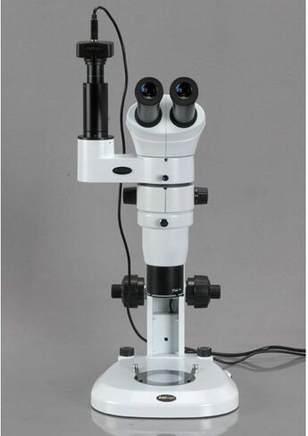 AMSCOPE PM240T-10M DIGITAL TRINOCULAR MAIN MAIN MININGER MOINGER AND SOOM ، WH10X Eyepieces ، 8x-80x templication ، 0.8x-8x Zoom Ober in Saudi Arabia