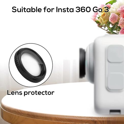 2PCS Lens Guard for Insta360 Go 3 ، Glass Lens Cover Cover Protector Waterproof High District Cover Accessories متوافقة مع Insta360 Go 3 in Kuwait