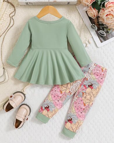 Baby Girl Clothes Toddler Girl Outfits Fall Winter Ruffle Shirt Pants Cute Infant Clothing Set for Little Girl in Saudi Arabia