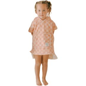 Hooded Towel for Toddlers – Muslin Cotton Checker Print – Ultra Soft, Absorbent, Lightweight in Saudi Arabia