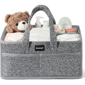 URMYWO Diaper Caddy Organizer - Waterproof Baby Diaper Caddy with Handle,Portable Nursery Organizer Storage Basket for Newborn Essentials, Baby Registry Must Have Shower Gift for Home and Travel, PU in Kuwait