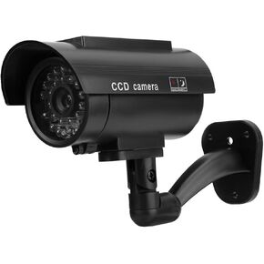 Dummy Security Camera, Solar Powered Fake Outdoor Camera Waterproof Imitation Fake Security Camera with Flashing LED Light for Hotels Offices Businesses Parking Lots Libraries in Saudi Arabia
