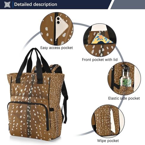 ALAZA Diaper Bag Backpack for Baby Nappy Changing Bags Multifunction Deer Print Travel Back Pack(226te5c) in Saudi Arabia