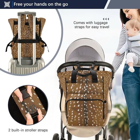 ALAZA Diaper Bag Backpack for Baby Nappy Changing Bags Multifunction Deer Print Travel Back Pack(226te5c) in Saudi Arabia