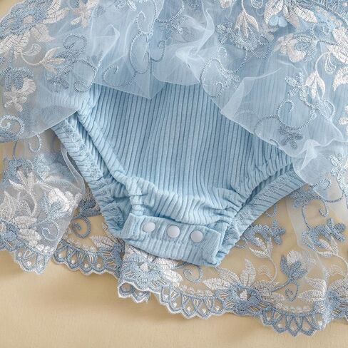 Douhoow Baby Girl Romper Dress Fress Embroidery Lace Flowers Baby Dress Romper Fall Winter Festival With Withbelder in Kuwait