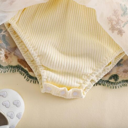 Douhoow Baby Girl Romper Dress Fress Embroidery Lace Flowers Baby Dress Romper Fall Winter Festival With Withbelder in Saudi Arabia