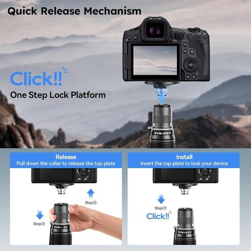 Sirui SVM-165P ألياف الكربون السريعة monopod مع مجموعة قاعدة المشبك QC-55 ، 65 بوصة monopod مع أقدام الدواسة ، تعديل ارتفاع خطوة واحدة ، وحدات 3 في 1 in Saudi Arabia