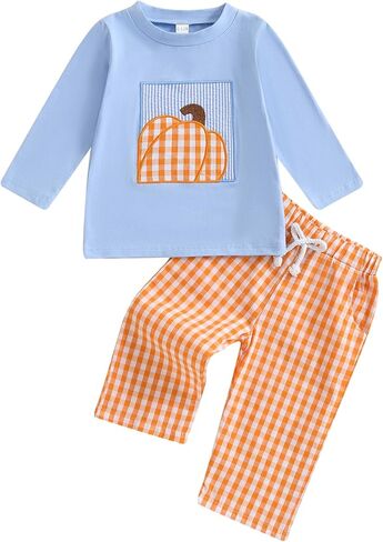 Bemeyourbbs Toddler Baby Boy Fall Clothes Shirt Top مرونة مرونة من منقوش السراويل in Kuwait