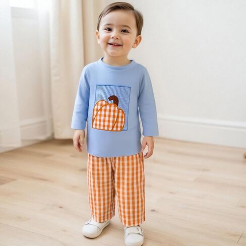 Bemeyourbbs Toddler Baby Boy Fall Clothes Shirt Top مرونة مرونة من منقوش السراويل in Kuwait