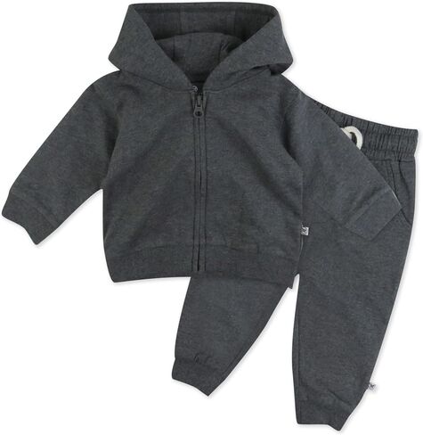 HonestBaby baby-boys 2-piece Fleece Zip Hoodie and Sweatpant Set 100% Organic Cotton for Infant Baby and Toddler, Boys in Saudi Arabia