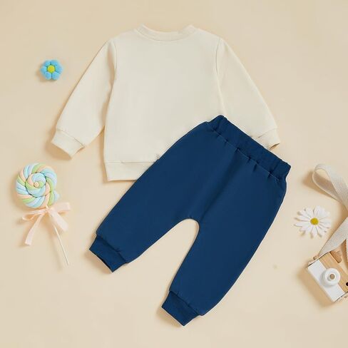 Toddler Baby Boy Fall Outfit Vehicle Print Long Sleeve Sweatshirt and Elastic Pants Set 2Pcs Winter Clothes in Kuwait