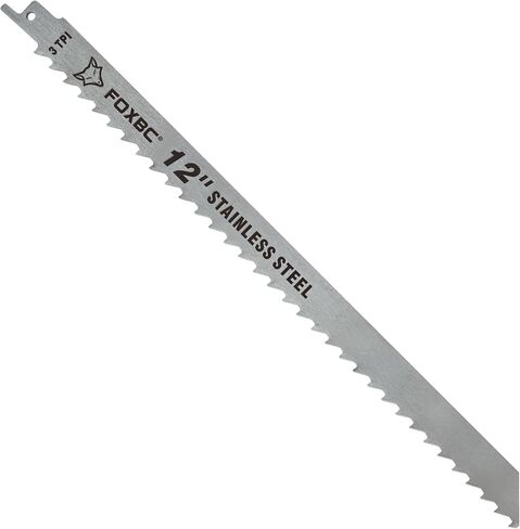 FOXBC 12 Inch Stainless Steel Frozen Meat Bone Saw Blades 3 TPI for Reciprocating and Sawzall Saws - 10 Pack in Saudi Arabia