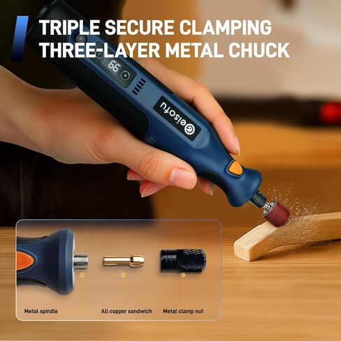 Cordless Rotary Tool Kit Mini, 7.4V 12-Speed Power USB Rechargeable, for DIY Crafts, Jewelry Making, Wood Carving, Polishing, Sanding, Drilling with 51 Accessories in Kuwait