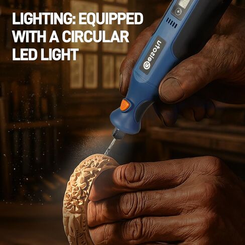 Cordless Rotary Tool Kit Mini, 7.4V 12-Speed Power USB Rechargeable, for DIY Crafts, Jewelry Making, Wood Carving, Polishing, Sanding, Drilling with 51 Accessories in Kuwait