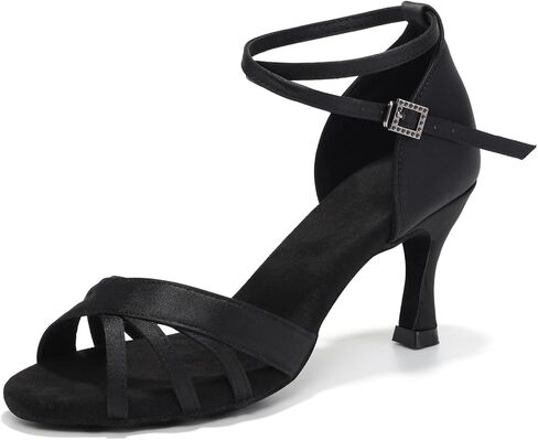 Women's Latin Dance Shoes Open Toe Satin Professional Ballroom Salsa Tango Practice in Saudi Arabia