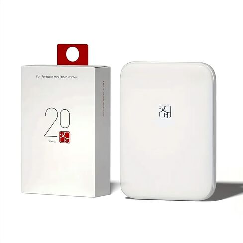 طابعة صور فورية ميني محمولة - Bluetooth 5.0 ، تعمل مع iOS & Android (مع 20 ورقة من 2 × 3 في ورق الصور Zink) in Kuwait