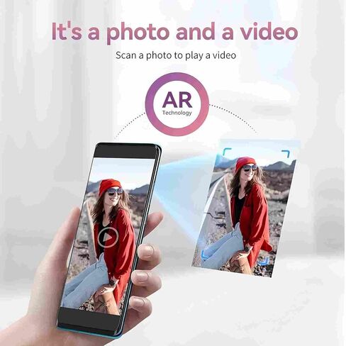 طابعة صور فورية ميني محمولة - Bluetooth 5.0 ، تعمل مع iOS & Android (مع 20 ورقة من 2 × 3 في ورق الصور Zink) in Kuwait