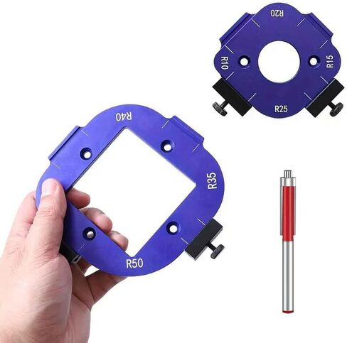 2 Pcs Radius Jig Router Templates for Woodworking (R10-R25 & R30-R50) with Free Bearing Trimmer for Edge Smoothing & Carpentry DIY Wooden Board Arc Cutting Auxiliary Tool in Saudi Arabia