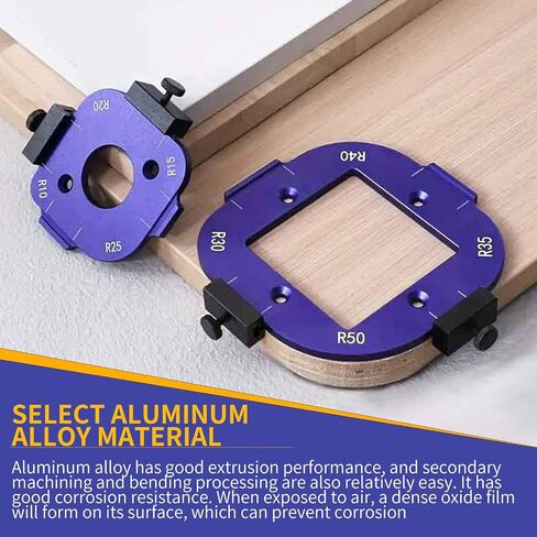 2 Pcs Radius Jig Router Templates for Woodworking (R10-R25 & R30-R50) with Free Bearing Trimmer for Edge Smoothing & Carpentry DIY Wooden Board Arc Cutting Auxiliary Tool in Saudi Arabia