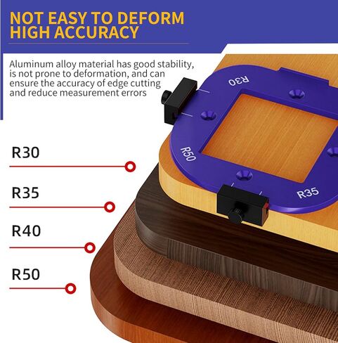 2 Pcs Radius Jig Router Templates for Woodworking (R10-R25 & R30-R50) with Free Bearing Trimmer for Edge Smoothing & Carpentry DIY Wooden Board Arc Cutting Auxiliary Tool in Saudi Arabia
