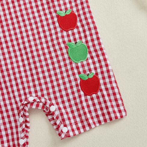 Back To School Newborn Baby Boy Clothes Apple Bus Pencil Romper Sleeveless Shortall First Day Of School Outfit in Saudi Arabia