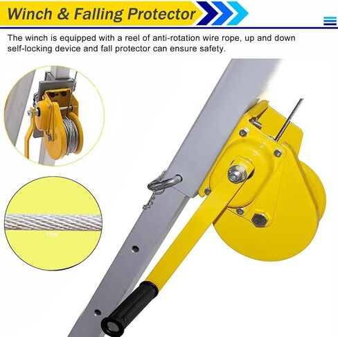Aluminum Tripod Rescue Kit for Confined Spaces - Fall Protection System with 30m Rope for Emergency Firefighting & Lifting Operations - Durable & Lightweight in Saudi Arabia