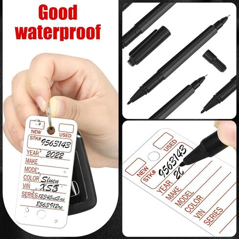 500 Pieces Yellow Dealership Tags Car Key Tags Shop Labels Blank Labeling Tags with Rings and 4 Pieces Pens for Office Car Shop Supplies in Kuwait