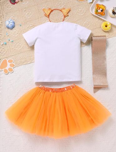 Odasdo Baby Girls Toddler 1st 2nd 3rd 4th 5th Cake Birthday Cake Smash Smash Tops Tops Tutu Skirt -Leadband Sash Set in Saudi Arabia