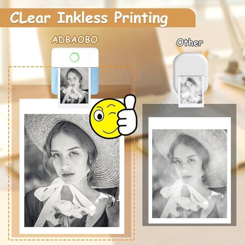 Print Pods Mini Printer, Portable Sticker Printer Machine, Thermal Inkless Bluetooth Pocket Sticker Maker with 1 Roll Paper for Photo, Study Notes, Receipt, Journals, DIY, Blue in Saudi Arabia