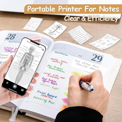 Print Pods Mini Printer, Portable Sticker Printer Machine, Thermal Inkless Bluetooth Pocket Sticker Maker with 1 Roll Paper for Photo, Study Notes, Receipt, Journals, DIY, Blue in Saudi Arabia