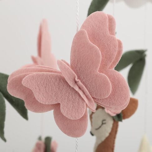 Deer Baby Mobile Girl Butterflies Nursery Mobile Baby Shower Gift Flowers Baby Mobile in Saudi Arabia