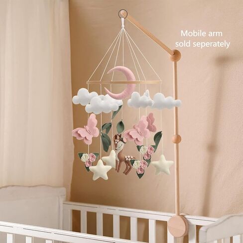 Deer Baby Mobile Girl Butterflies Nursery Mobile Baby Shower Gift Flowers Baby Mobile in Saudi Arabia