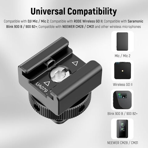 محول جبل الأحذية الباردة Neewer متوافق مع DJI MIC 2 ركب اللاسلكي GO II HOLLYLAND SARAMONC NEWER MINI MINI MICROPHONE ، تصميم إزاحة مضاد للتداخل لتصميم SPEEDLITE FLASH ، UA079 in Kuwait