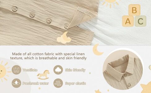 OPTRANEST Toddler Baby Boy Summer Clothes Color Block Short Sleeve Button-down Shirt Tops + Cotton Pants Outfit Set in Saudi Arabia