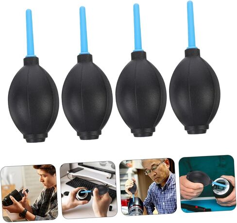 4pcs Portable Air Blower Dust Cleaner for Camera Lens Sensor Keyboard Ergonomic Squeeze Bulb Pump with Pin Valve Nozzle Soft Elastic Plastic for DSLR and Digital Devices Cleaning in Saudi Arabia