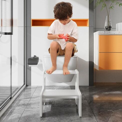 البراز الخشبي خطوة بخطوة ، براز من خطوتين للأطفال ، يدعم البراز Montessori Toddler 300 رطل الأطفال الصغار البراز لحمام الحمام/المرحاض/المطبخ/السرير ، الطبيعي in Kuwait