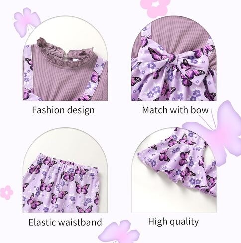 YOUNGER TREE Toddler Baby Girl Clothes Infant Fall Winter Outfits Long Sleeve Shirts and Ruffle Floral Pant Set in Saudi Arabia