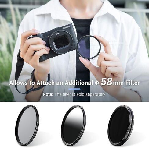 محول محول مرشح العدسات المعدنية JJC لـ Canon PowerShot V1 Camera يرفق مرشح CPL UV ND 58 مم ، مع إكسسوارات PowerShot V1 V1 in Saudi Arabia