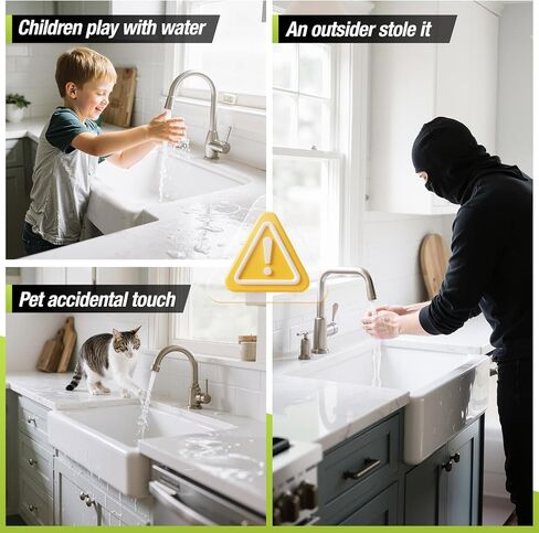 Faucet Lock Proof Proof & Pet Proof - غطاء صنبور بالوعة القابل للتعديل العالمي للأطفال والأطفال الصغار والحيوانات الأليفة | واقي آمن المطبخ والحمام (سهل التثبيت) in Kuwait